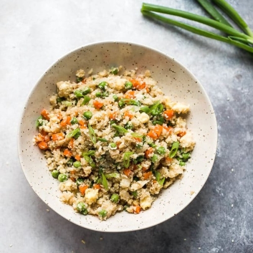 Keto Cauliflower Fried Rice Recipe, Low Calorie, Low Carb