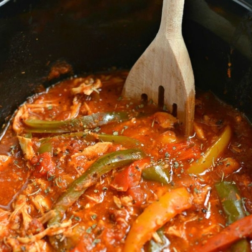 Crockpot Italian Chicken and Peppers