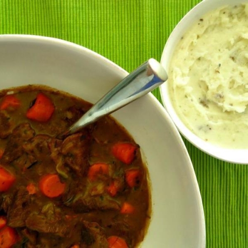 Guinness and mashed potato Irish Stew