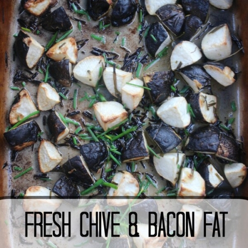 Fresh Chive and Bacon Fat Roasted Black Radishes (AIP/Paleo, Keto)