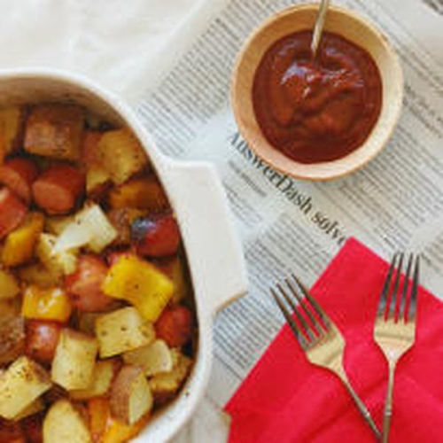 Hearty Low Calorie Sausage and potatoes