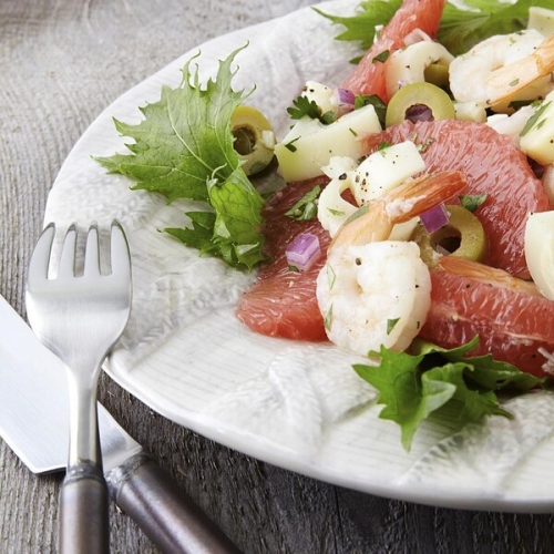 Grapefruit, Hearts of Palm & Shrimp Salad