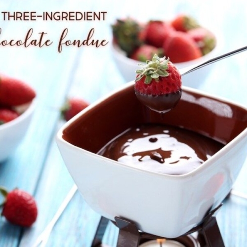 Healthy Three-Ingredient Dark Chocolate Fondue Recipe (Paleo Option)