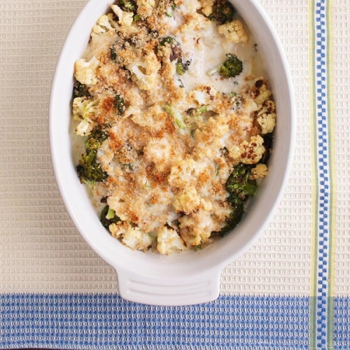 Cauliflower-Broccoli Gratin