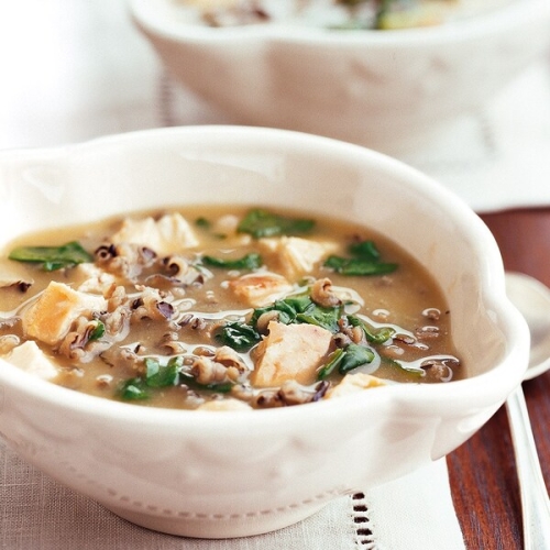 Spinach, Chicken, and Wild Rice Soup