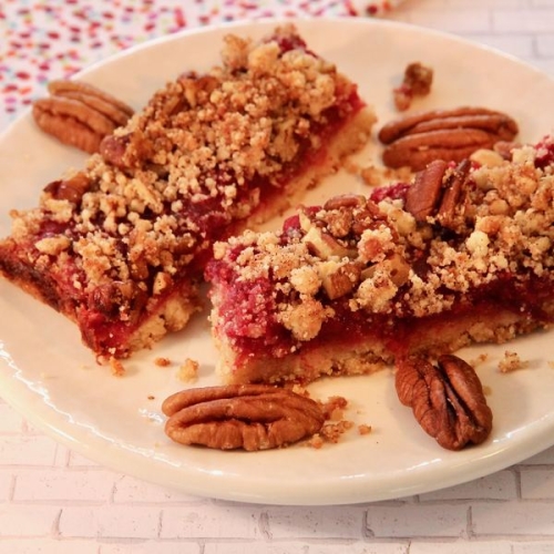 Keto Cranberry Streusel Bars