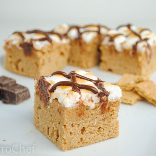 S’mores Protein Cake Bars