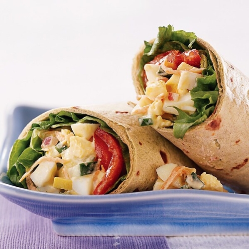 Egg-Vegetable Salad Wraps