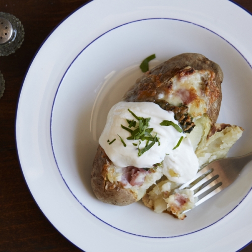 Ww Ham and Cheese Stuffed Potatoes