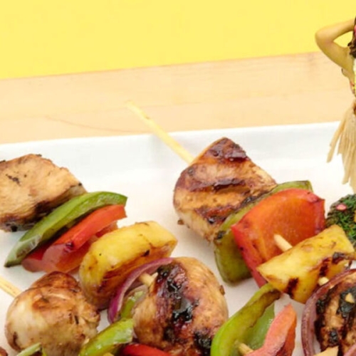 Hawaiian Chicken and Pineapple Skewers