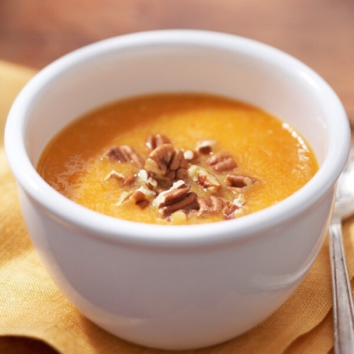 Sweet Potato Soup with Toasted Pecans