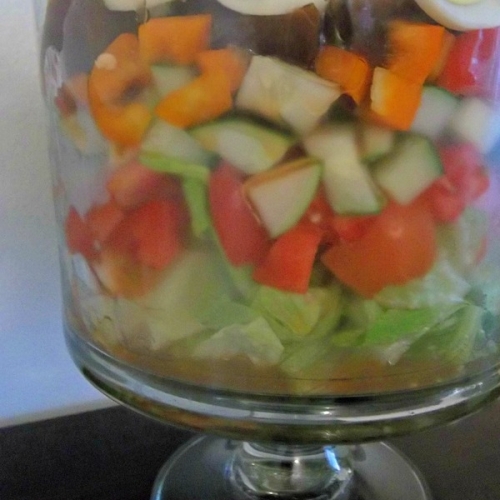 Layered Gazpacho Salad( Low Calorie)