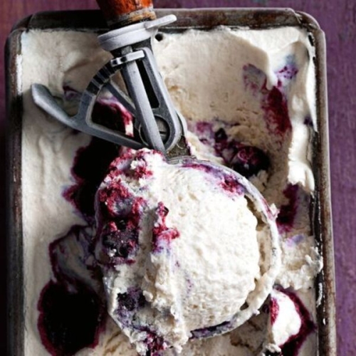 Blueberry swirl coconut ice-cream