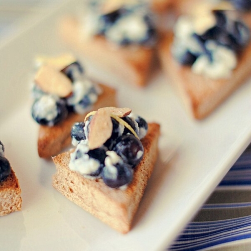 Blueberry Almond Crostinis