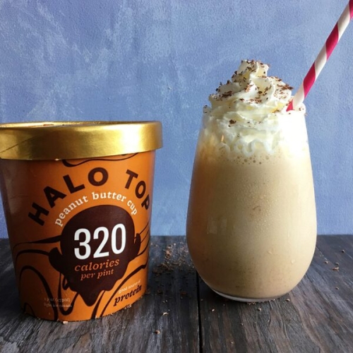 Peanut Butter Cup Halo Top Milkshake