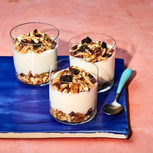 Pecan-Cherry Toasted Muesli Yogurt Cups