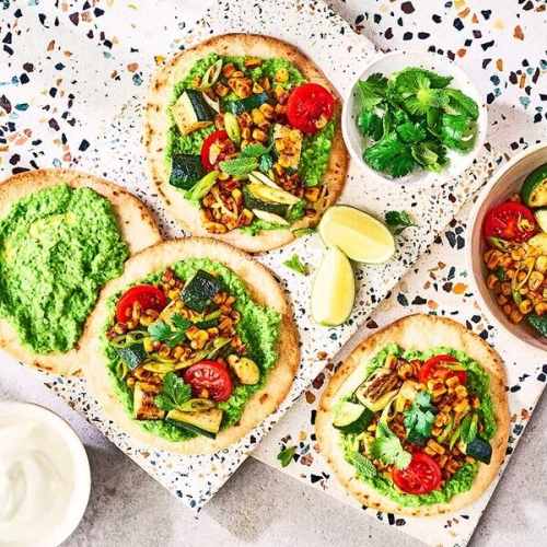 Summer veg tostadas