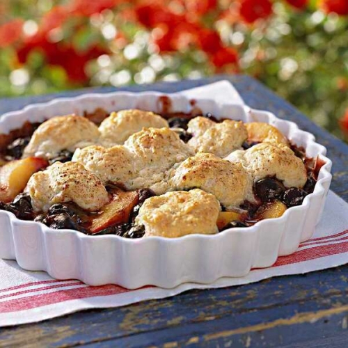 Very Cherry Peach Cobbler