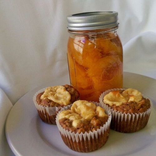 Peach Cheesecake Muffins