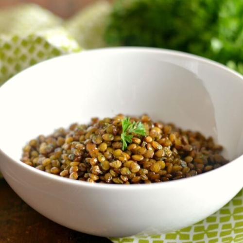 Skillet Popped Lentils With Parsley