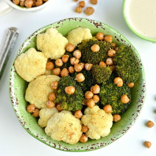 Broccoli Cauliflower Chickpea Bowl