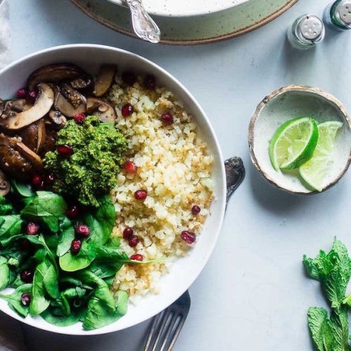 Detox with a Cauliflower Rice and Mushroom Bowl
