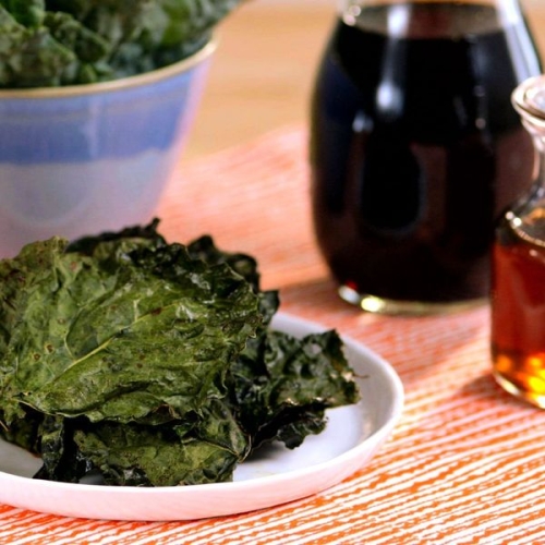 Crispy Soy Roasted Kale Chips