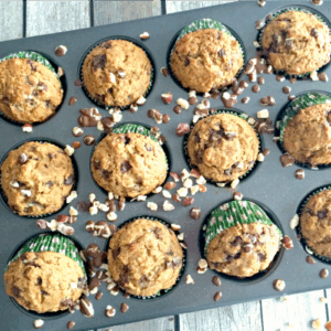 Mint Chocolate Hazelnut Muffins
