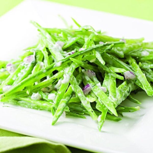 Snow Peas with Creamy Ranch Dressing
