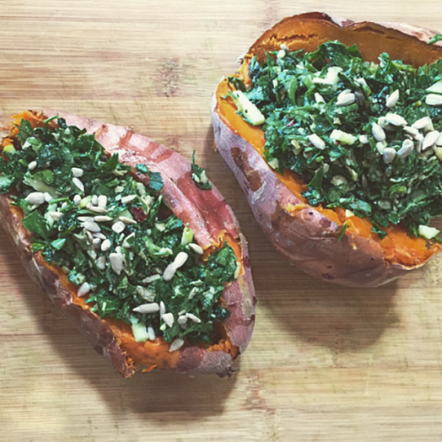Parsley Slaw Stuffed Sweet Potatoes