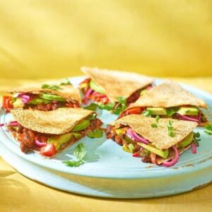 Spicy bean & avocado quesadillas
