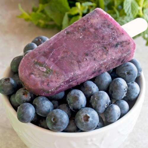 Blueberry Mint Coconut Water Paleo Popsicl