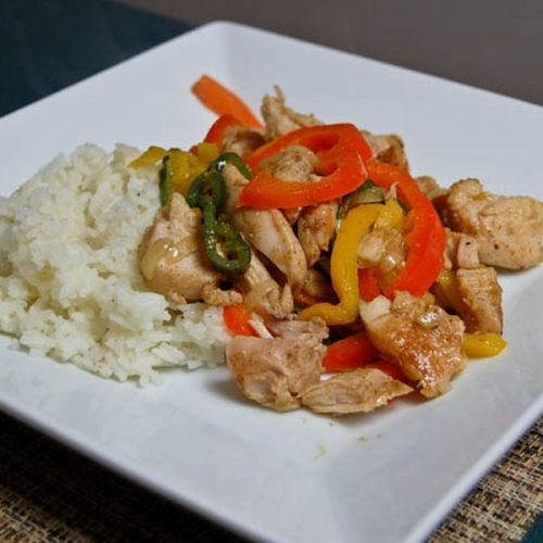 Spiced Chicken with 3 Pepper Rajas