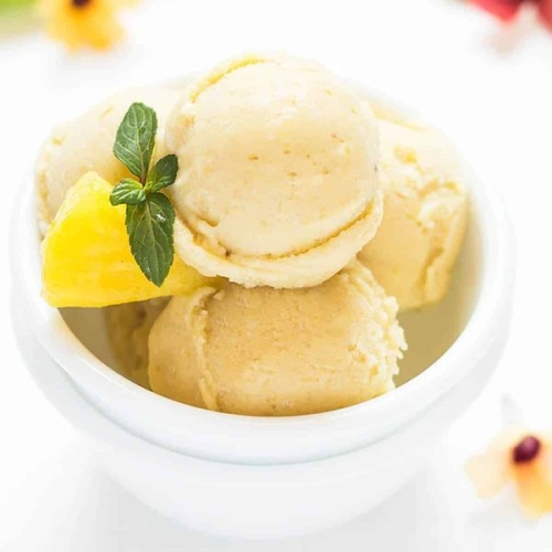 Homemade Pineapple Ice Cream