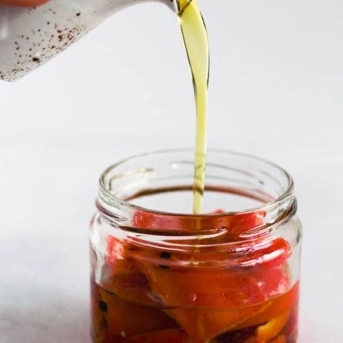 Homemade Jarred Red Peppers