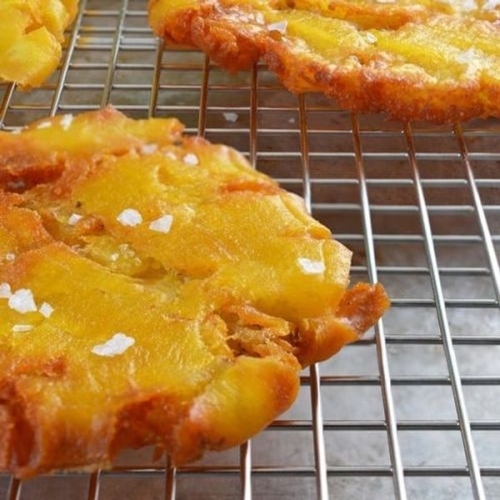 Fried Green Plantains (Patacones or Tostones)
