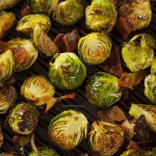 Low Calorie Brussels Sprouts with Bacon