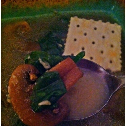 Low Calorie Spinach & Mushroom Wedding Soup