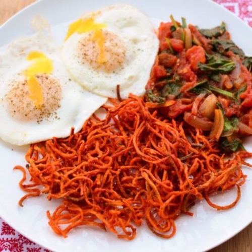 Spiralled Sweet Potato Hash