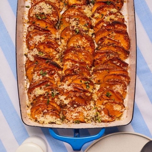Garlic and Parmesan Sweet Potatoes | Slimming & Weight Watchers Friendly