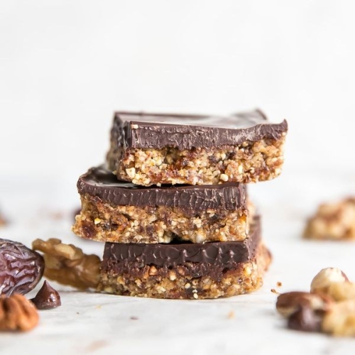 3-Ingredient Chocolate Covered Date Nut Bars