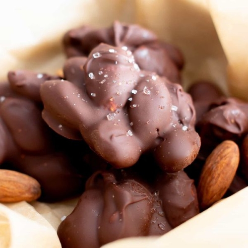 Salted Dark Chocolate Almond Clusters (Vegan, Gluten Free, Paleo, Dairy-Free)