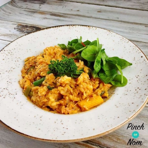 Tomato, Bacon, Sausage and Mushroom Risotto | Slimming & Weight Watchers Friendly