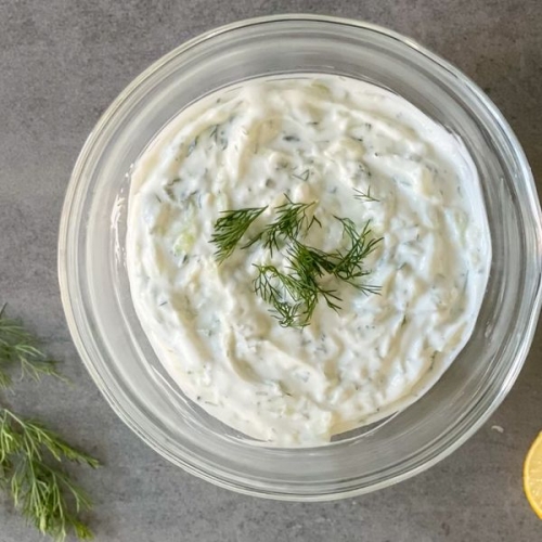 Cucumber Yogurt Garlic Sauce (Low Fat Tzatziki)