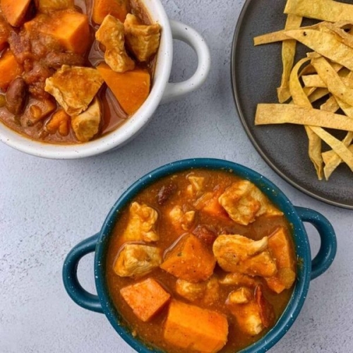 Slow Cooker Sweet Potato Chipotle Chicken Chili