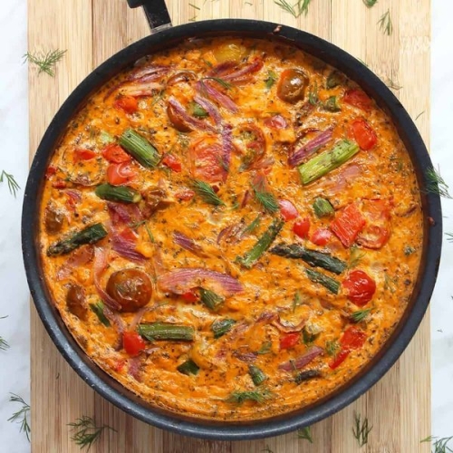 Oven Baked Red Pesto Frittata