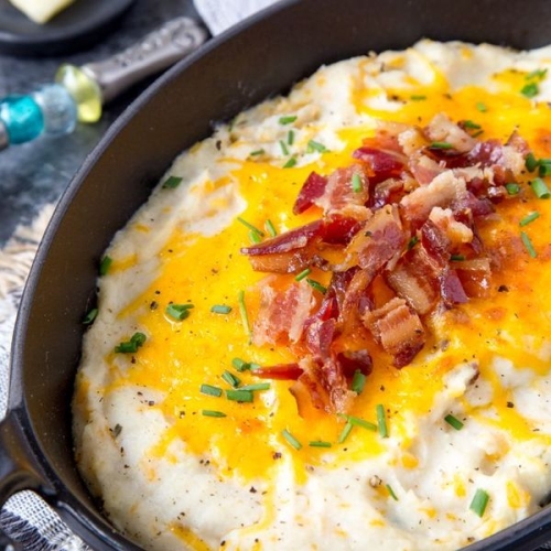 Instant Pot Loaded Cauliflower Mashed “Potatoes” {Low Carb, Keto}