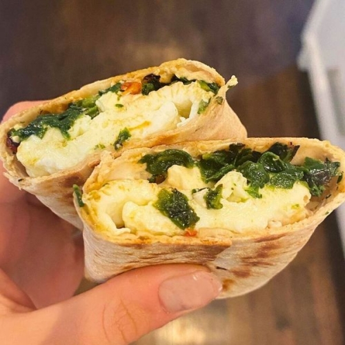 Healthy Egg White & Feta Breakfast Wrap