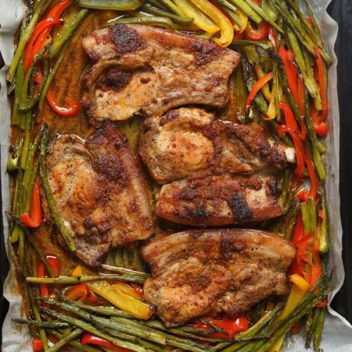 Sheet Pan Pork Chops and Vegetables