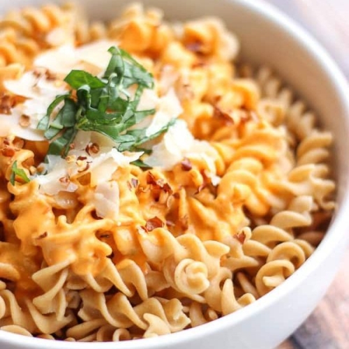 Healthy Red Pepper Alfredo